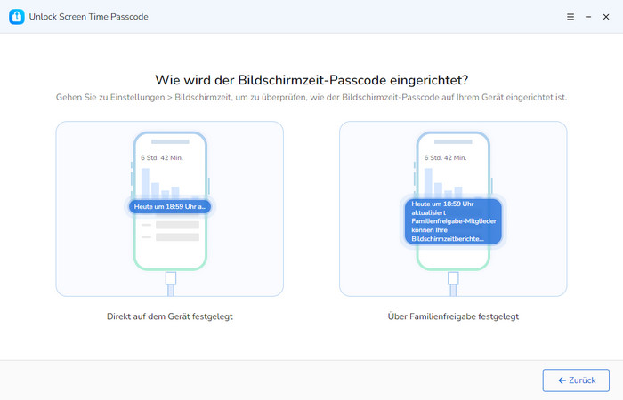 Bildschirmzeit zum Entsperren auswählen