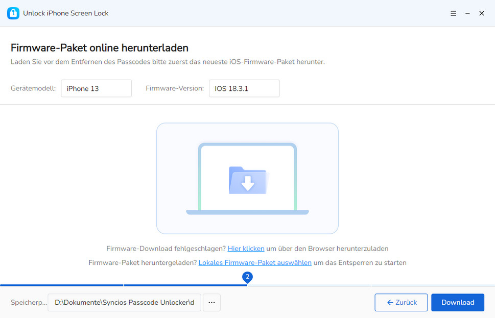 Download von Firmware-Paket