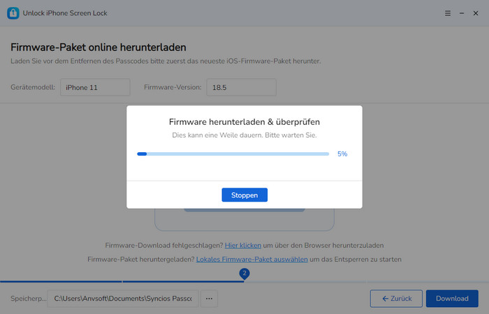 Firmware-Download starten