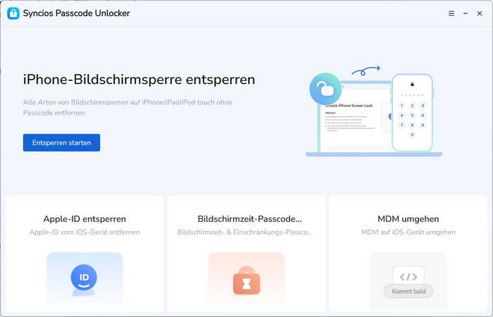 iPhone-Bildschirmsperre entsperren wählen