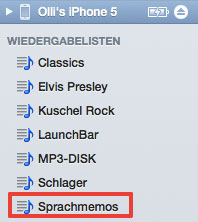 iPhone Sprachmemos über iTunes sichern