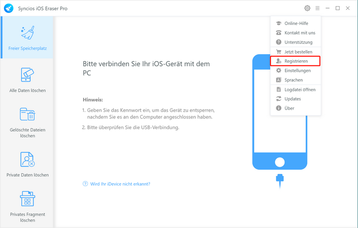 syncios ios eraser registrieren