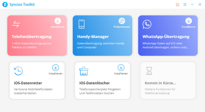 Syncios Mobile Manager starten