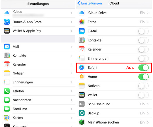 iCloud einstellen